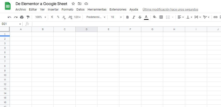 Crear Google Sheet
