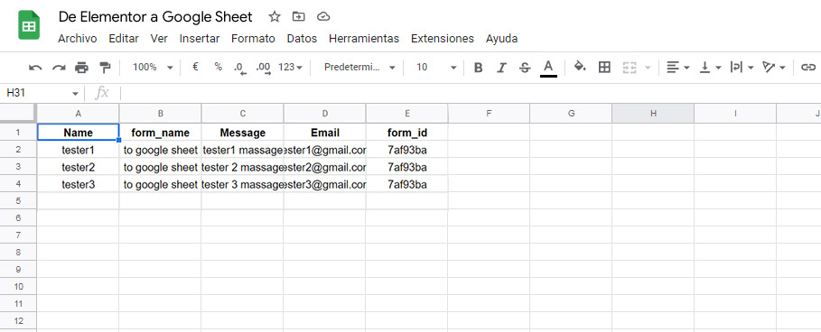 Google Sheet